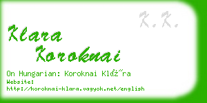 klara koroknai business card